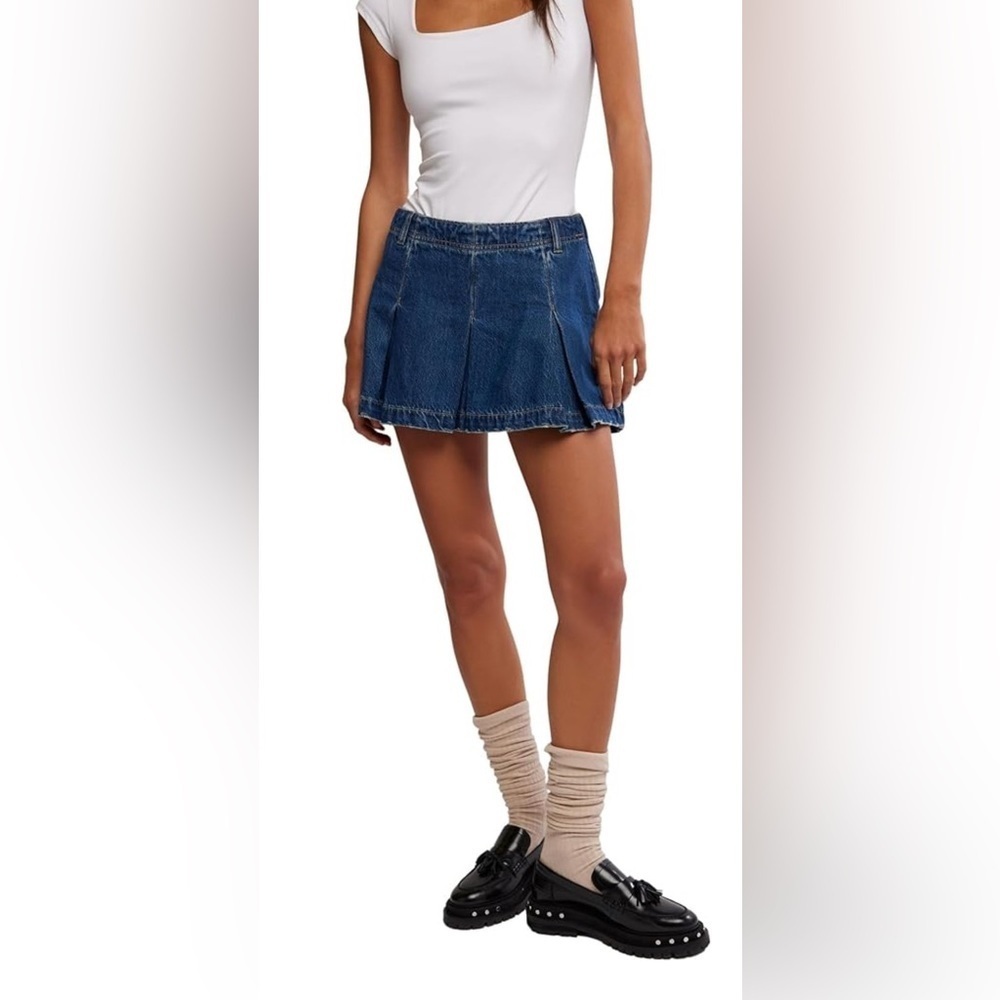 Nwt We The Free People Madison Ave Denim Mini Skirt Sz 31 Wandering Eyes 29 30